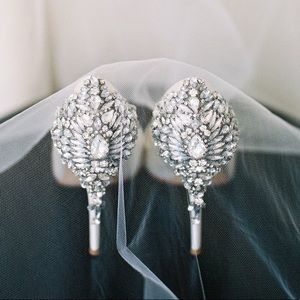 Badgley Mischka Ivory embellished bridal pumps